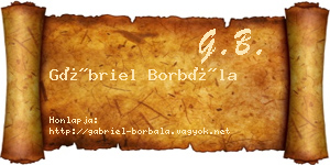 Gábriel Borbála névjegykártya